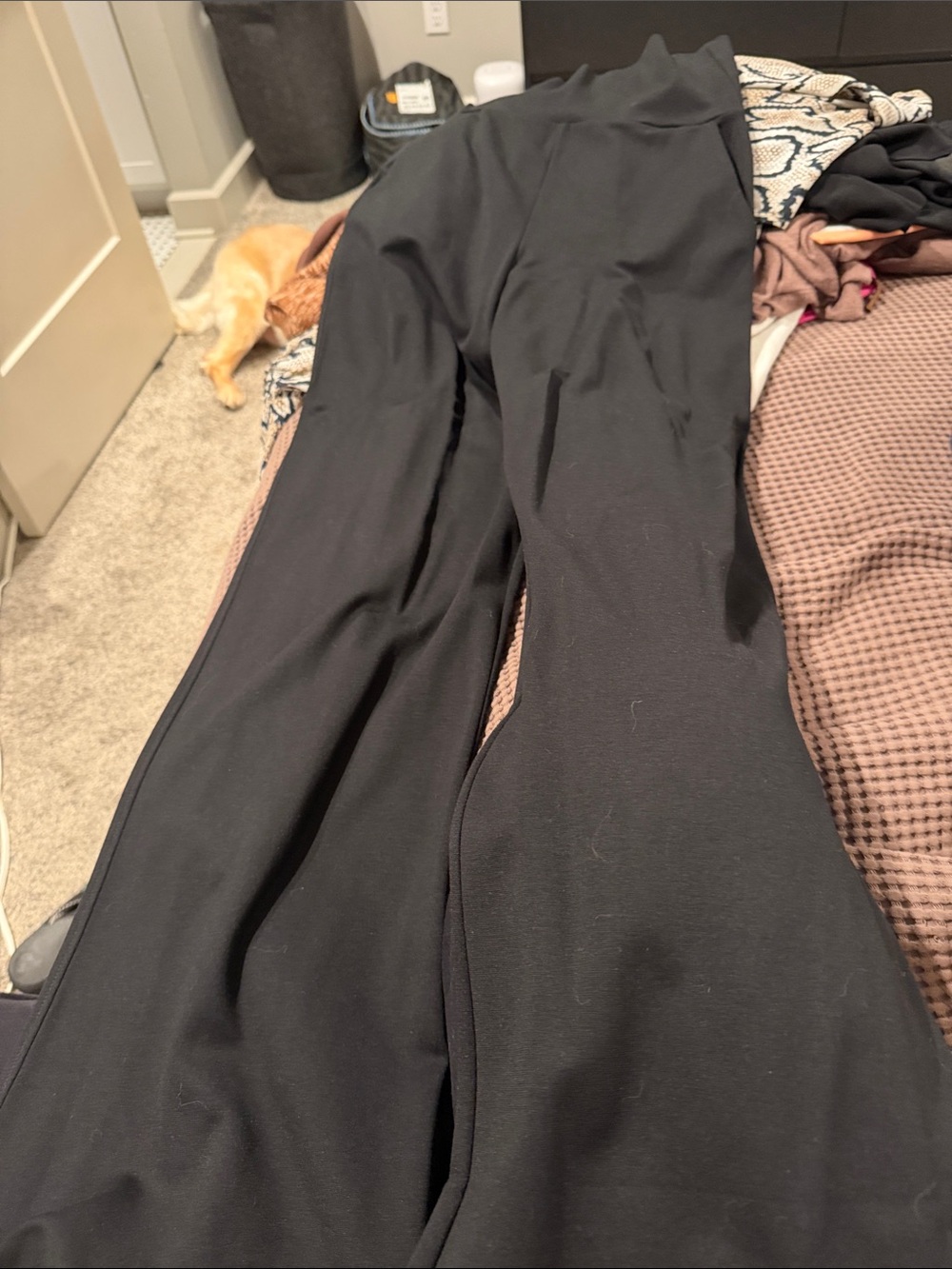 CABI Women's Black Knit Wide-Leg Pants